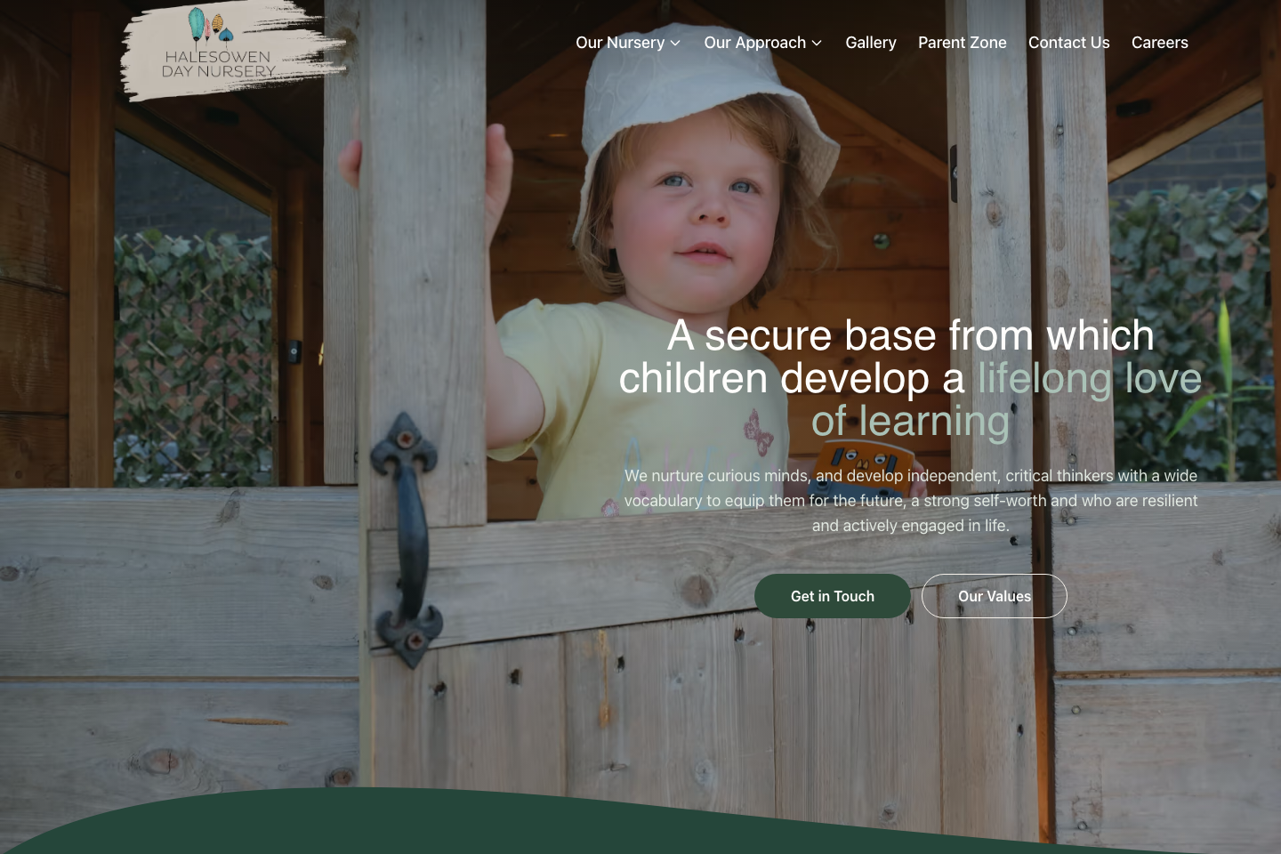 Halesowen Day Nursery live website homepage